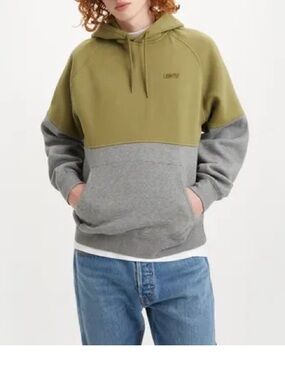 Levi's Olive and Gray Two-Tone Pullover Hoodie